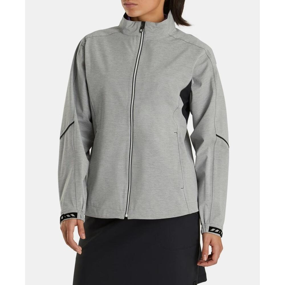 FootJoy DryJoys Golf Jacket Women's XL Gray Waterproof Windproof FJ Rain Shell
